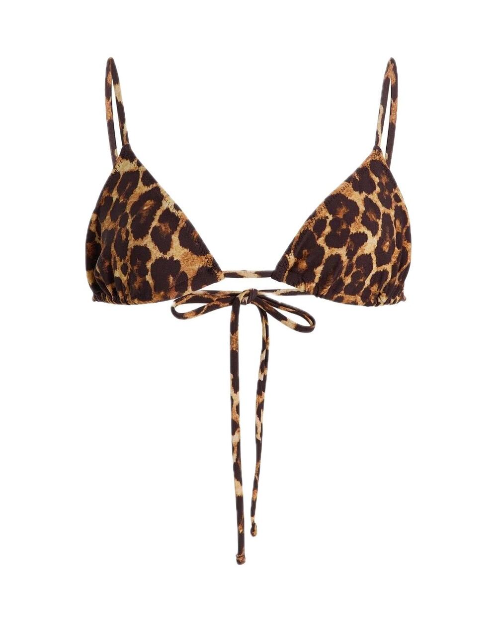 Women's Tropic of C Neutral Animal Print Equator Triangle Bikini Top Swimsuit